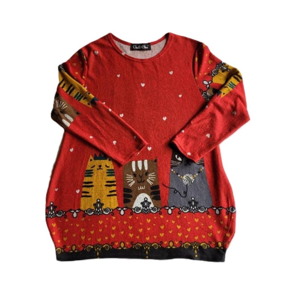 Fun cat sweater - medium